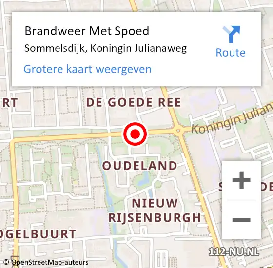 Locatie op kaart van de 112 melding: Brandweer Met Spoed Naar Sommelsdijk, Koningin Julianaweg op 13 september 2014 03:32