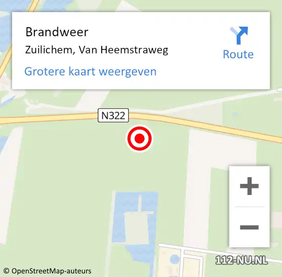 Locatie op kaart van de 112 melding: Brandweer Zuilichem, Van Heemstraweg op 28 oktober 2023 13:04