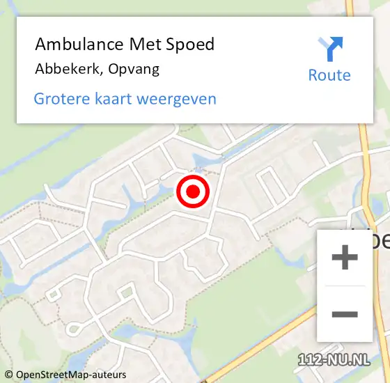 Locatie op kaart van de 112 melding: Ambulance Met Spoed Naar Abbekerk, Opvang op 13 september 2014 03:55