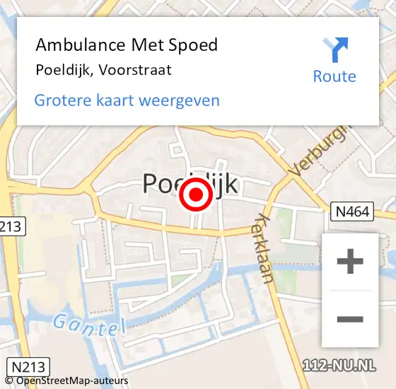 Locatie op kaart van de 112 melding: Ambulance Met Spoed Naar Poeldijk, Voorstraat op 28 oktober 2023 14:03