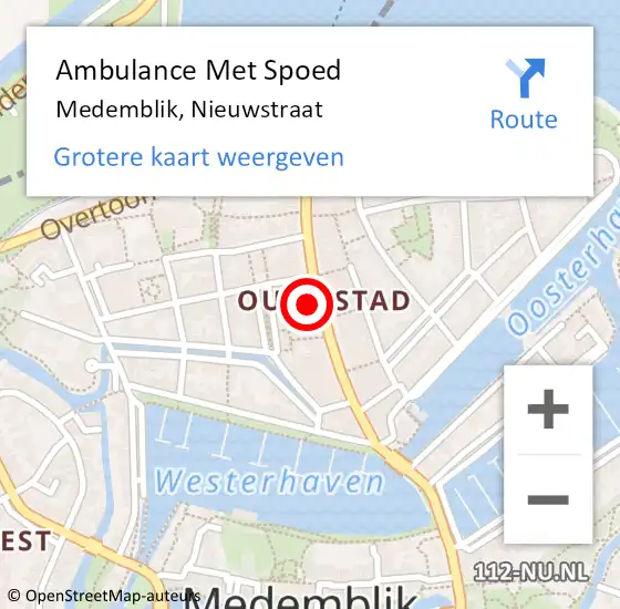 Locatie op kaart van de 112 melding: Ambulance Met Spoed Naar Medemblik, Nieuwstraat op 28 oktober 2023 15:21