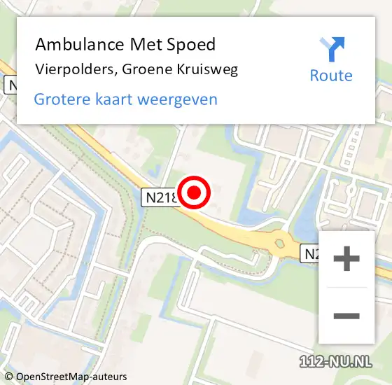 Locatie op kaart van de 112 melding: Ambulance Met Spoed Naar Vierpolders, Groene Kruisweg op 28 oktober 2023 15:21