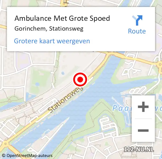 Locatie op kaart van de 112 melding: Ambulance Met Grote Spoed Naar Gorinchem, Stationsweg op 28 oktober 2023 15:58