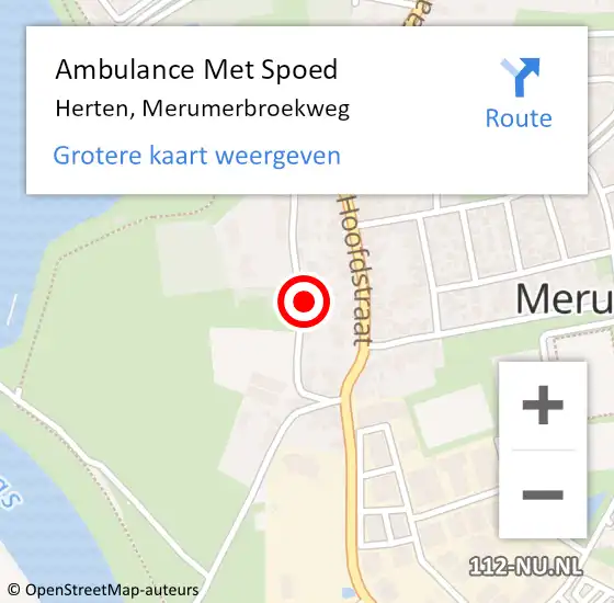 Locatie op kaart van de 112 melding: Ambulance Met Spoed Naar Herten, Merumerbroekweg op 28 oktober 2023 16:09