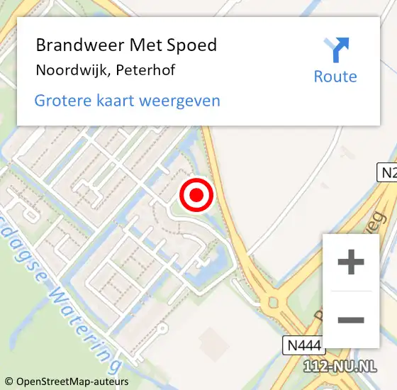 Locatie op kaart van de 112 melding: Brandweer Met Spoed Naar Noordwijk, Peterhof op 28 oktober 2023 16:18