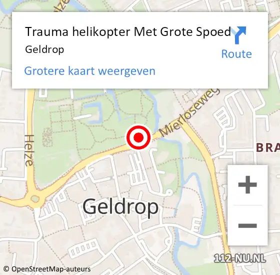 Locatie op kaart van de 112 melding: Trauma helikopter Met Grote Spoed Naar Geldrop op 28 oktober 2023 16:56