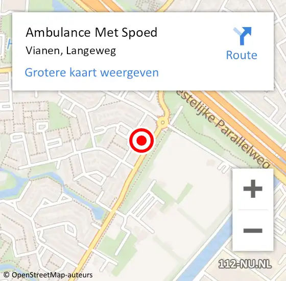 Locatie op kaart van de 112 melding: Ambulance Met Spoed Naar Vianen, Langeweg op 28 oktober 2023 17:01