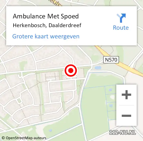 Locatie op kaart van de 112 melding: Ambulance Met Spoed Naar Herkenbosch, Daalderdreef op 28 oktober 2023 17:13