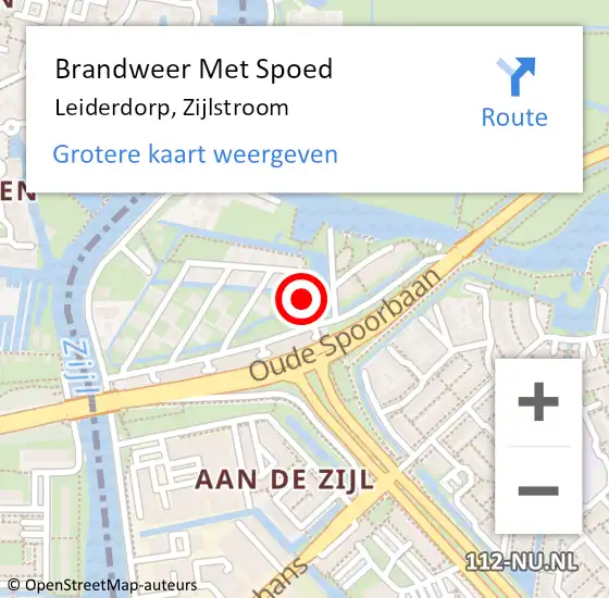 Locatie op kaart van de 112 melding: Brandweer Met Spoed Naar Leiderdorp, Zijlstroom op 28 oktober 2023 17:48