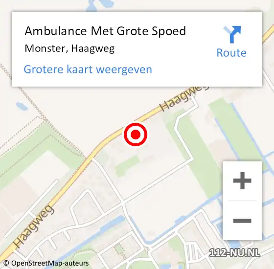 Locatie op kaart van de 112 melding: Ambulance Met Grote Spoed Naar Monster, Haagweg op 28 oktober 2023 18:13