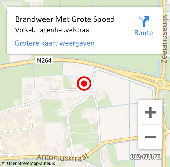 Locatie op kaart van de 112 melding: Brandweer Met Grote Spoed Naar Volkel, Lagenheuvelstraat op 28 oktober 2023 19:03