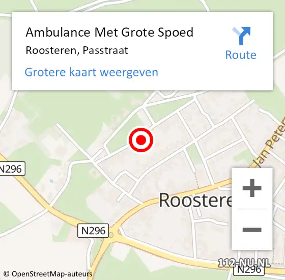 Locatie op kaart van de 112 melding: Ambulance Met Grote Spoed Naar Roosteren, Passtraat op 28 oktober 2023 19:29