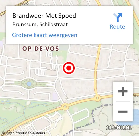 Locatie op kaart van de 112 melding: Brandweer Met Spoed Naar Brunssum, Schildstraat op 28 oktober 2023 19:43