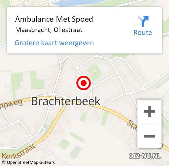 Locatie op kaart van de 112 melding: Ambulance Met Spoed Naar Maasbracht, Oliestraat op 28 oktober 2023 19:44