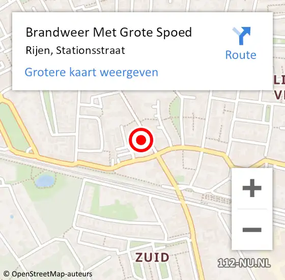 Locatie op kaart van de 112 melding: Brandweer Met Grote Spoed Naar Rijen, Stationsstraat op 28 oktober 2023 19:54