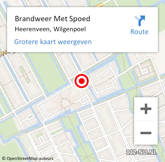 Locatie op kaart van de 112 melding: Brandweer Met Spoed Naar Heerenveen, Wilgenpoel op 28 oktober 2023 21:44