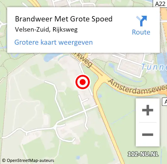 Locatie op kaart van de 112 melding: Brandweer Met Grote Spoed Naar Velsen-Zuid, Rijksweg op 28 oktober 2023 23:33