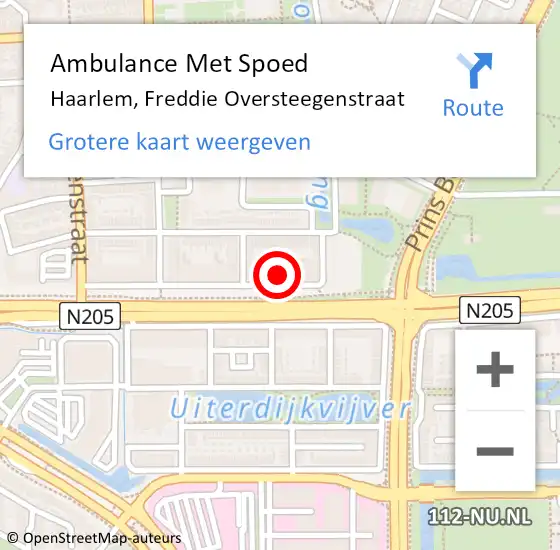 Locatie op kaart van de 112 melding: Ambulance Met Spoed Naar Haarlem, Freddie Oversteegenstraat op 29 oktober 2023 00:26