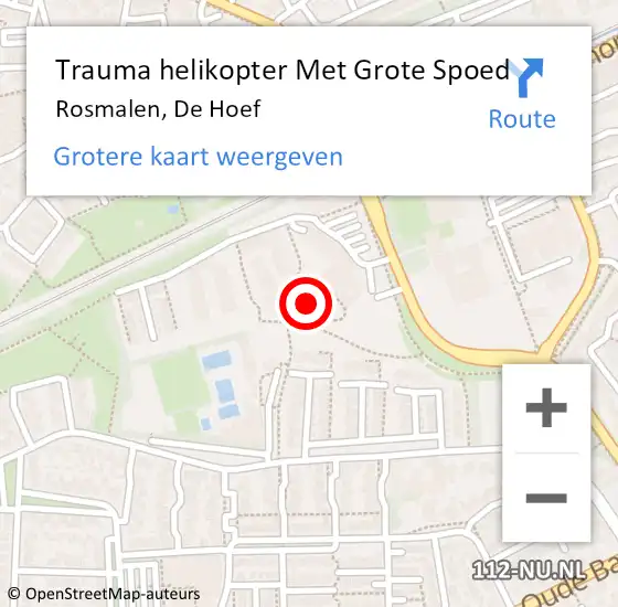 Locatie op kaart van de 112 melding: Trauma helikopter Met Grote Spoed Naar Rosmalen, De Hoef op 29 oktober 2023 01:42