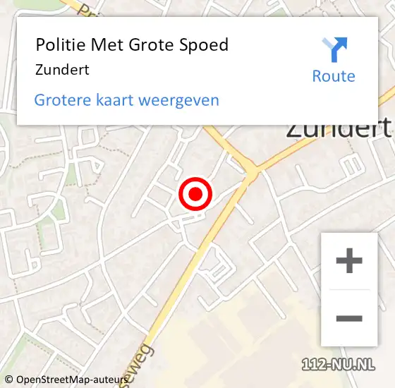 Locatie op kaart van de 112 melding: Politie Met Grote Spoed Naar Zundert op 29 oktober 2023 01:51