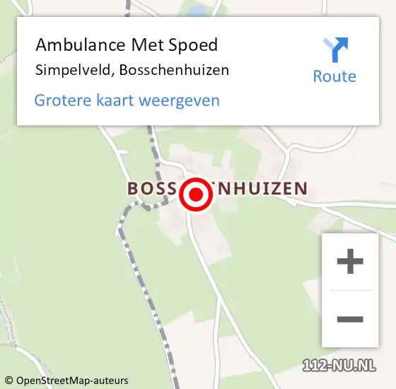 Locatie op kaart van de 112 melding: Ambulance Met Spoed Naar Simpelveld, Bosschenhuizen op 13 september 2014 07:50