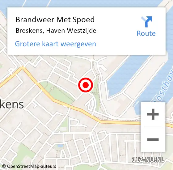 Locatie op kaart van de 112 melding: Brandweer Met Spoed Naar Breskens, Haven Westzijde op 29 oktober 2023 09:08