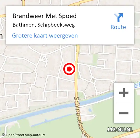 Locatie op kaart van de 112 melding: Brandweer Met Spoed Naar Bathmen, Schipbeeksweg op 29 oktober 2023 09:26