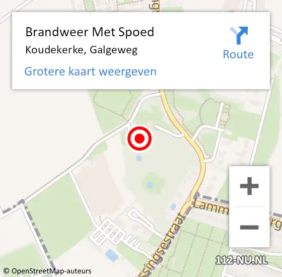 Locatie op kaart van de 112 melding: Brandweer Met Spoed Naar Koudekerke, Galgeweg op 29 oktober 2023 10:29