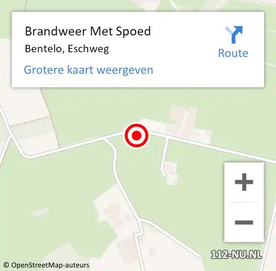 Locatie op kaart van de 112 melding: Brandweer Met Spoed Naar Bentelo, Eschweg op 29 oktober 2023 10:33