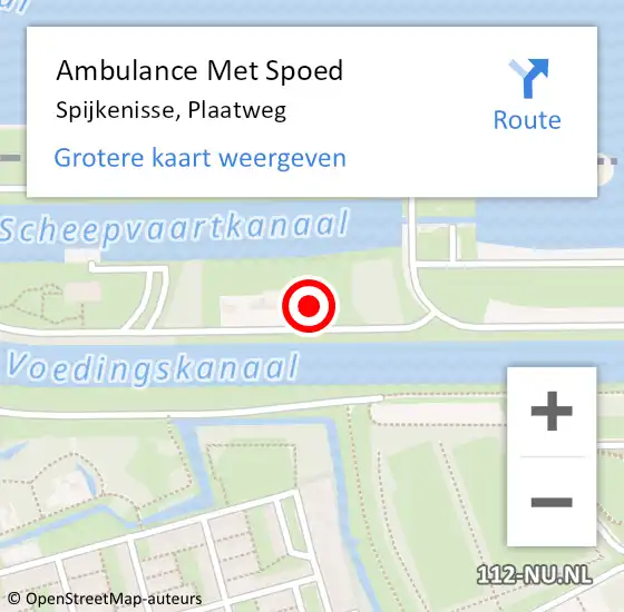 Locatie op kaart van de 112 melding: Ambulance Met Spoed Naar Spijkenisse, Plaatweg op 29 oktober 2023 11:28