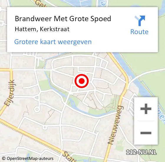 Locatie op kaart van de 112 melding: Brandweer Met Grote Spoed Naar Hattem, Kerkstraat op 14 oktober 2013 12:36