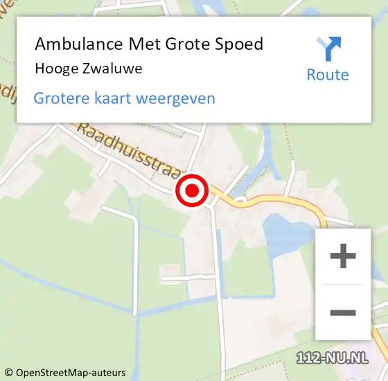 Locatie op kaart van de 112 melding: Ambulance Met Grote Spoed Naar Hooge Zwaluwe op 29 oktober 2023 13:55