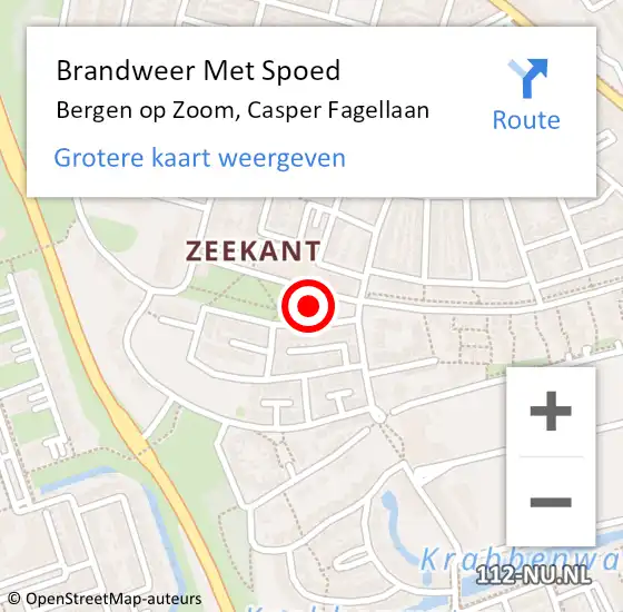 Locatie op kaart van de 112 melding: Brandweer Met Spoed Naar Bergen op Zoom, Casper Fagellaan op 29 oktober 2023 14:06