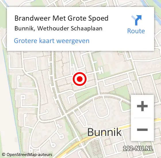 Locatie op kaart van de 112 melding: Brandweer Met Grote Spoed Naar Bunnik, Wethouder Schaaplaan op 29 oktober 2023 14:40