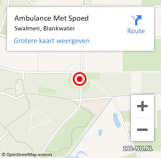 Locatie op kaart van de 112 melding: Ambulance Met Spoed Naar Swalmen, Blankwater op 29 oktober 2023 14:45