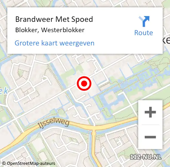 Locatie op kaart van de 112 melding: Brandweer Met Spoed Naar Blokker, Westerblokker op 29 oktober 2023 15:02