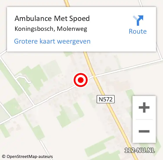 Locatie op kaart van de 112 melding: Ambulance Met Spoed Naar Koningsbosch, Molenweg op 13 september 2014 09:22