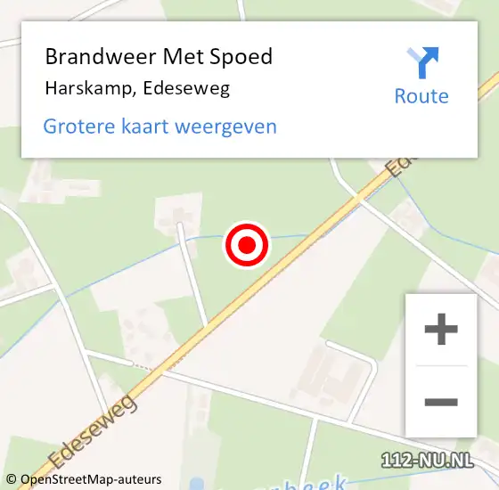 Locatie op kaart van de 112 melding: Brandweer Met Spoed Naar Harskamp, Edeseweg op 29 oktober 2023 15:37