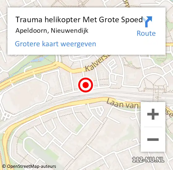 Locatie op kaart van de 112 melding: Trauma helikopter Met Grote Spoed Naar Apeldoorn, Nieuwendijk op 29 oktober 2023 16:26