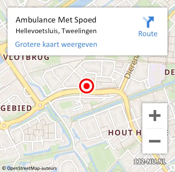 Locatie op kaart van de 112 melding: Ambulance Met Spoed Naar Hellevoetsluis, Tweelingen op 29 oktober 2023 18:43