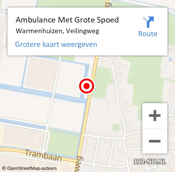 Locatie op kaart van de 112 melding: Ambulance Met Grote Spoed Naar Warmenhuizen, Veilingweg op 29 oktober 2023 19:55