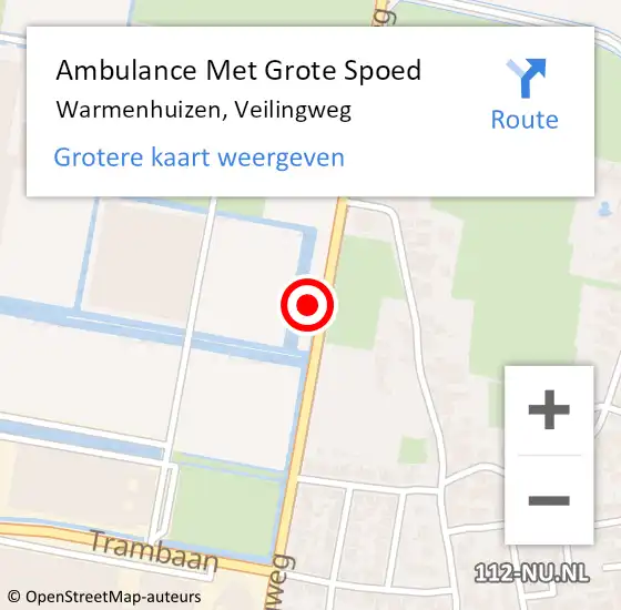 Locatie op kaart van de 112 melding: Ambulance Met Grote Spoed Naar Warmenhuizen, Veilingweg op 29 oktober 2023 19:57
