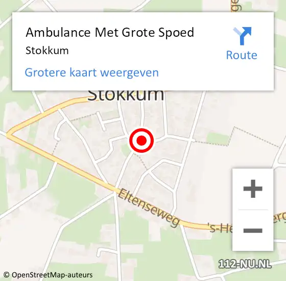 Locatie op kaart van de 112 melding: Ambulance Met Grote Spoed Naar Stokkum op 29 oktober 2023 20:18