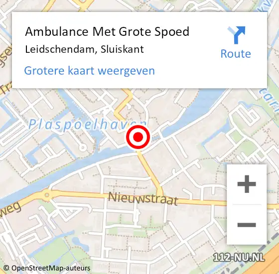 Locatie op kaart van de 112 melding: Ambulance Met Grote Spoed Naar Leidschendam, Sluiskant op 29 oktober 2023 20:30