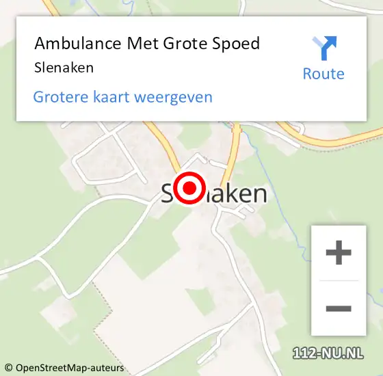 Locatie op kaart van de 112 melding: Ambulance Met Grote Spoed Naar Slenaken op 13 september 2014 10:28