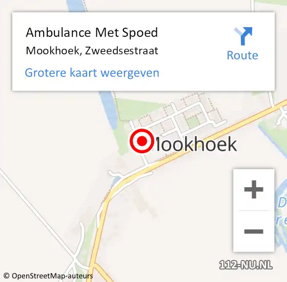 Locatie op kaart van de 112 melding: Ambulance Met Spoed Naar Mookhoek, Zweedsestraat op 30 oktober 2023 04:25