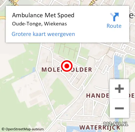 Locatie op kaart van de 112 melding: Ambulance Met Spoed Naar Oude-Tonge, Wiekenas op 30 oktober 2023 08:22