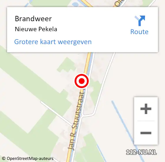 Locatie op kaart van de 112 melding: Brandweer Nieuwe Pekela op 30 oktober 2023 09:09