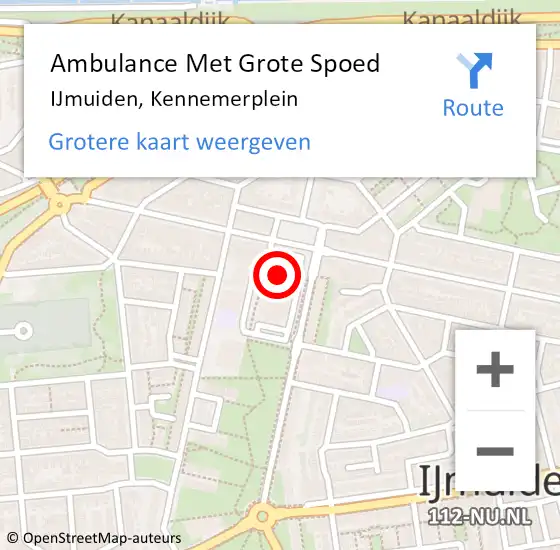 Locatie op kaart van de 112 melding: Ambulance Met Grote Spoed Naar IJmuiden, Kennemerplein op 30 oktober 2023 11:13