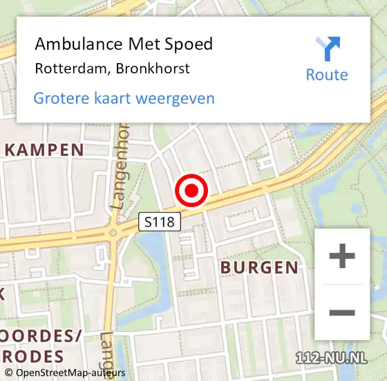 Locatie op kaart van de 112 melding: Ambulance Met Spoed Naar Rotterdam, Bronkhorst op 30 oktober 2023 11:29